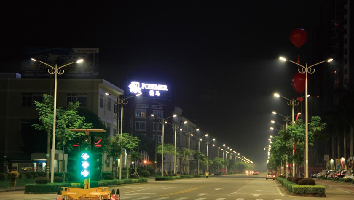 湖南衡南縣車江鎮(zhèn)LED路燈桿造型燈安裝完畢-昭航照明案例