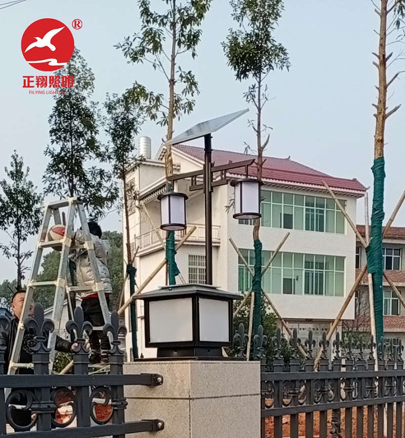 湖南株洲新農(nóng)村中式太陽(yáng)能庭院燈